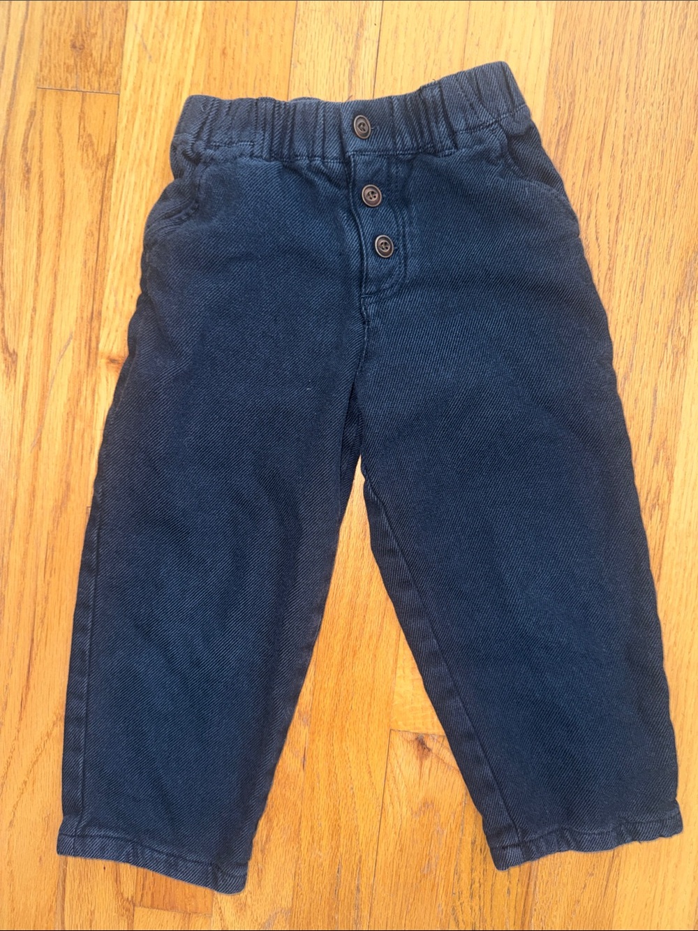 Zara Navy Button-Front Jogger Pants